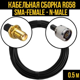 Кабельная сборка RG-58 (SMA-female - N-male)