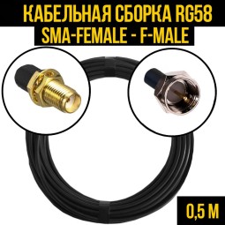 Кабельная сборка RG-58 (SMA-female - F-male)
